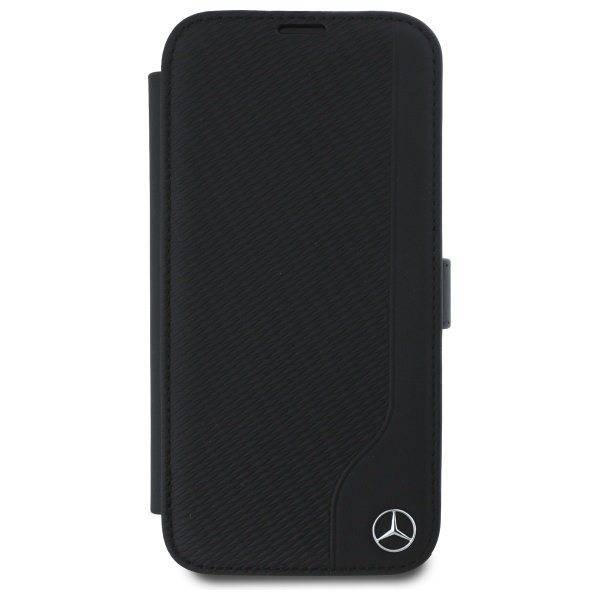 Mercedes MEBKP16S23RBGVK iPhone 16 6.1&quot;  czarny/black bookcase Leather Wood Imitation