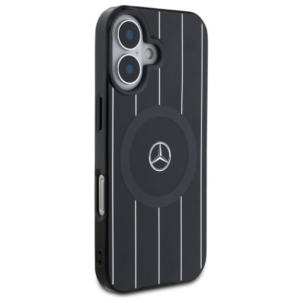 Mercedes MEHMP16S23HRSK iPhone 16 6.1&quot;   czarny/black hardcase MB Double Layer Crossed Lines MagSafe