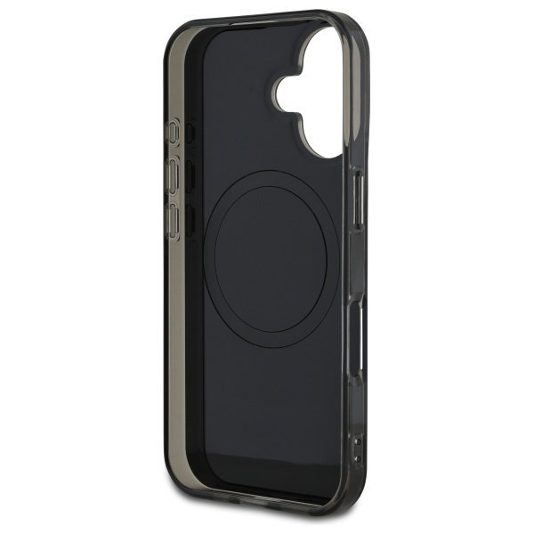 Mercedes MEHMP16S23HRSK iPhone 16 6.1&quot;   czarny/black hardcase MB Double Layer Crossed Lines MagSafe