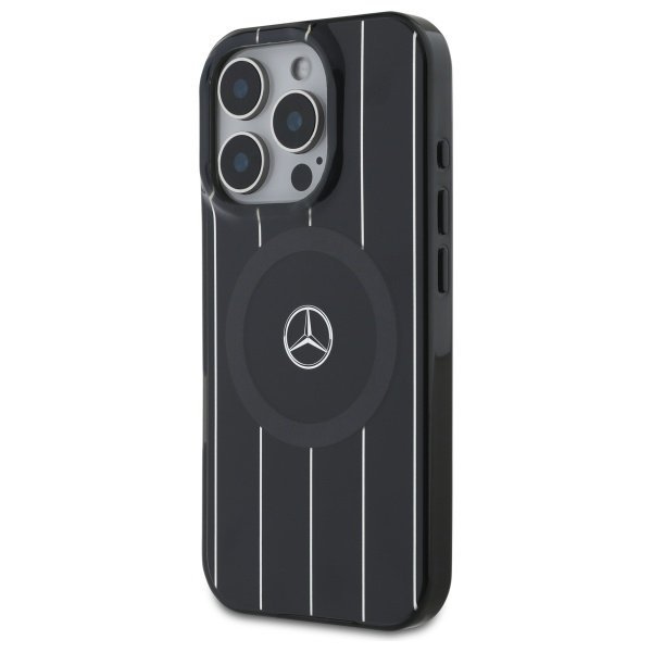 Mercedes MEHMP16X23HRSK iPhone 16 Pro    Max 6.9&quot; czarny/black hardcase MB Double Layer Crossed Lines MagSafe