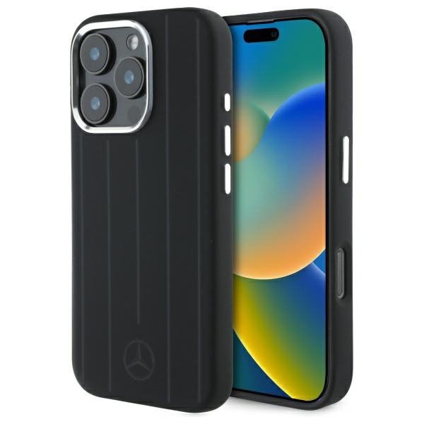 Mercedes MEHMP16X23SUVSK iPhone 16 Pro   Max 6.9&quot; czarny/black hardcase Silicone Vertical Tonal Stripes MagSafe