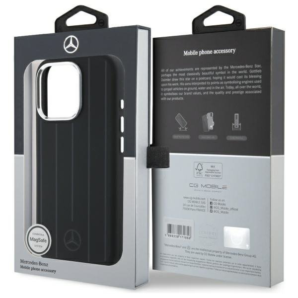 Mercedes MEHMP16X23SUVSK iPhone 16 Pro   Max 6.9&quot; czarny/black hardcase Silicone Vertical Tonal Stripes MagSafe