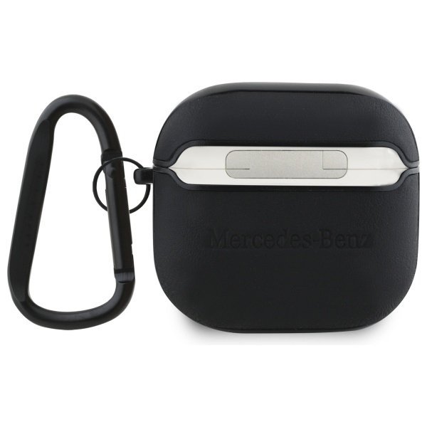 Mercedes MEA4CSLBK AirPods 4 cover       czarny/black Leather Metal Logo