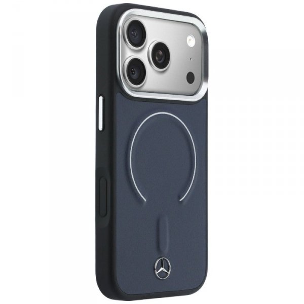 Etui Mercedes Leather 3D MagSafe do      iPhone 17 Pro Max granatowy