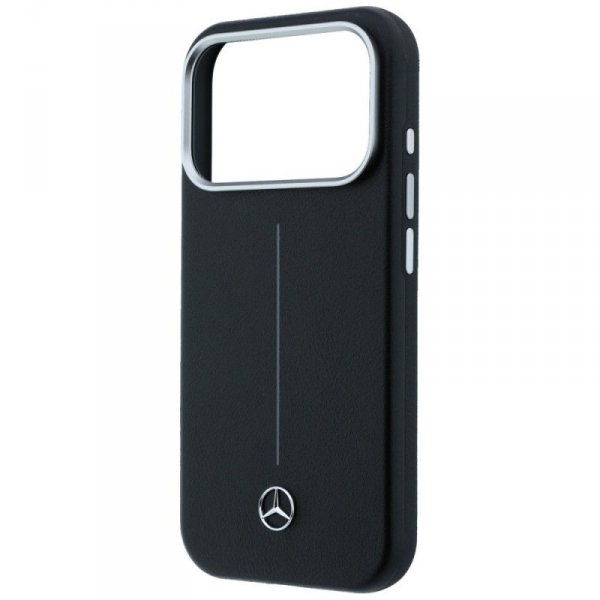 Etui Mercedes Leather Semi Wrap Iconic   Line MagSafe do iPhone 17 Pro Max czarny