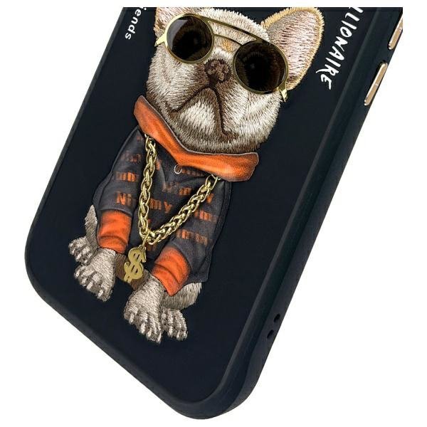 Nimmy etui iPhone 15 6.1&quot; czarny/black   Glasses Cool Dog