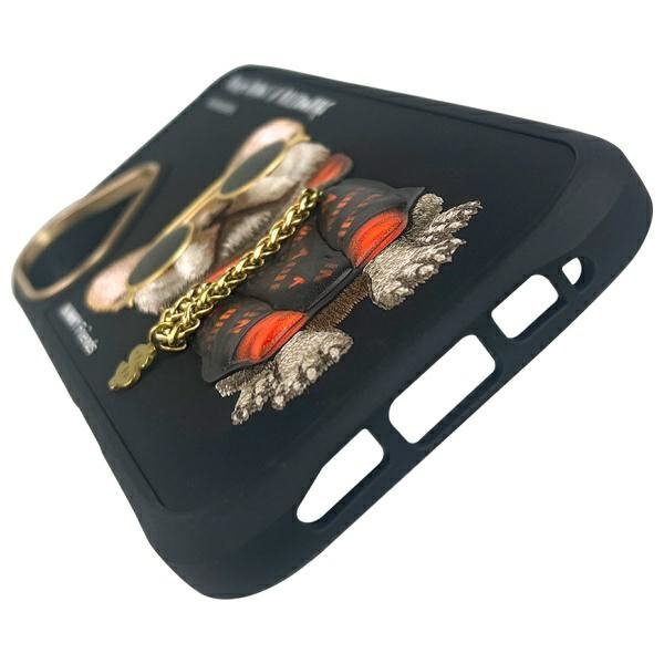 Nimmy etui iPhone 16 6.1&quot; czarny/black   Glasses Cool Dog