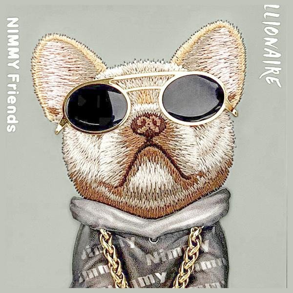Nimmy etui iPhone 15 Pro 6.1&quot; szary/gray Glasses Cool Dog