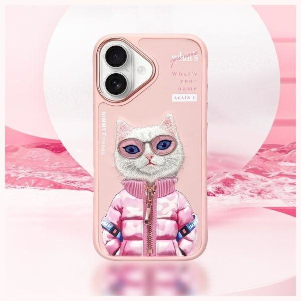 Nimmy etui iPhone 16 6.1&quot; różowy/pink    Cool&Cute 2.0 Cat