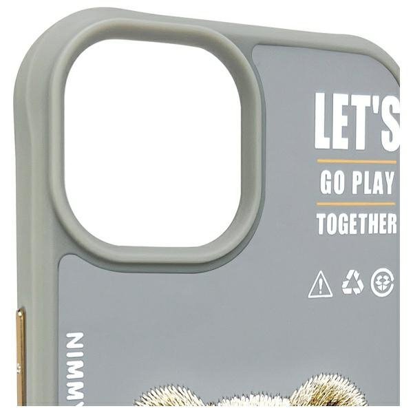 Nimmy etui iPhone 15 6.1" szary/gray     Cool&Cute 2.0 Bear