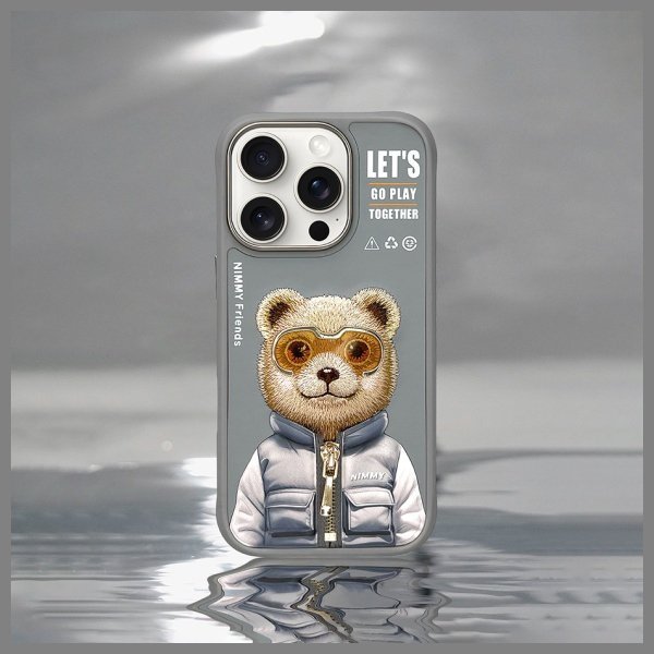 Nimmy etui iPhone 16 Pro 6.3&quot; szary/gray Cool&Cute 2.0 Bear