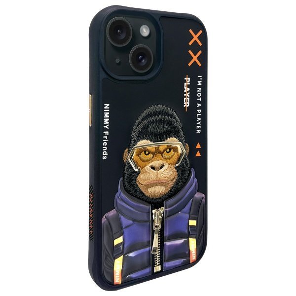 Nimmy etui iPhone 15 6.1&quot; czarny/black   Cool&Cute 2.0 Monkey