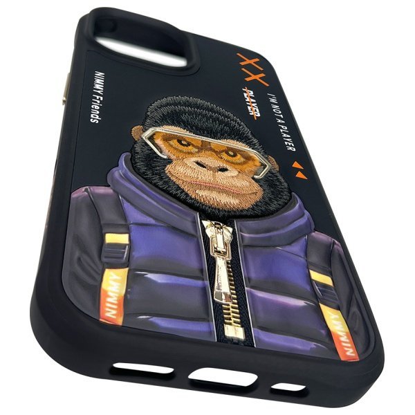 Nimmy etui iPhone 15 6.1&quot; czarny/black   Cool&Cute 2.0 Monkey