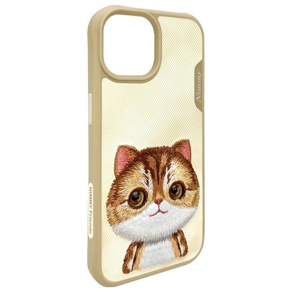 Nimmy etui iPhone 15 6.1&quot; khaki Big Eyed Pet 2.0 Cat