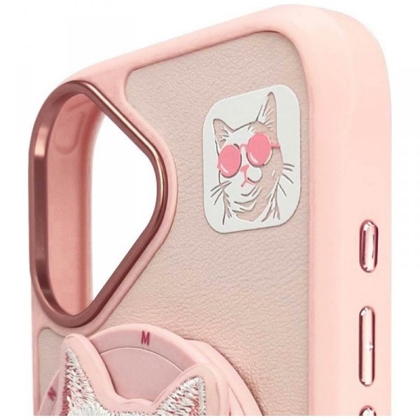 Etui Nimmy Glasses Cool Cat MagSafe do   iPhone 16 różowy