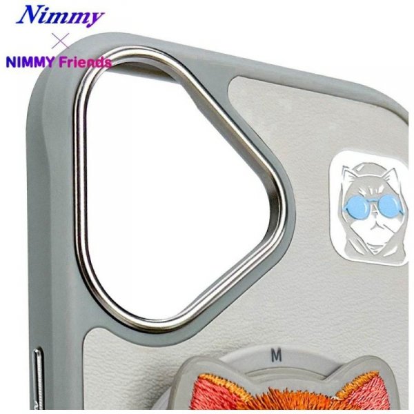 Etui Nimmy Glasses Cool Cat MagSafe do   iPhone 16 szary