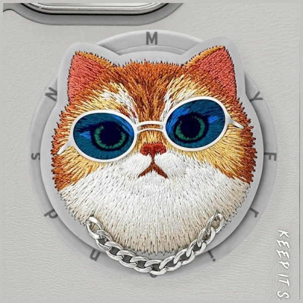 Etui Nimmy Glasses Cool Cat MagSafe do   iPhone 16 Pro Max szary