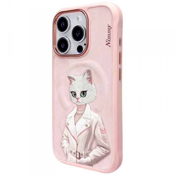 Etui Nimmy Magnetic fashion cute pet     MagSafe do iPhone 16 Pro różowy
