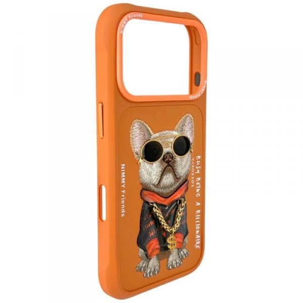 Etui Nimmy Glasses Cool Dog do iPhone 17 Pro pomarańczowy