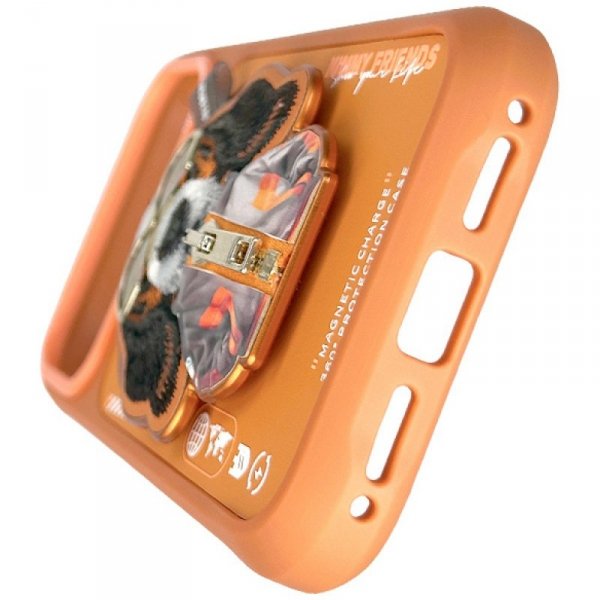 Etui Nimmy Cool&Cute 2.0 Dog do iPhone   17 Pro z magnetyczną zawieszką pomarańczowy