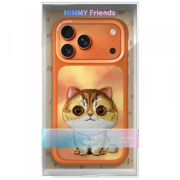 Etui Nimmy Big Eyed Pet 2.0 Cat do       iPhone 17 Pro pomarańczowy