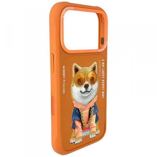 Etui Nimmy Glasses Cool Dog do iPhone 17 Pro Max pomarańczowy