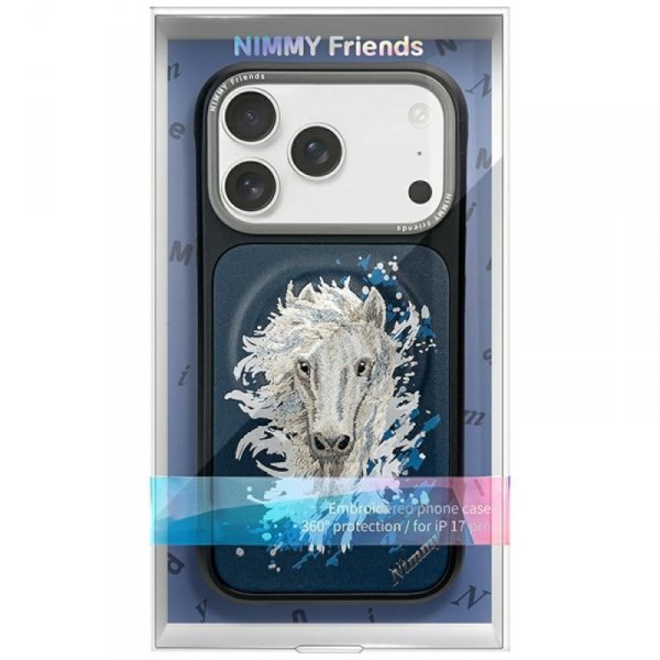 Etui Nimmy Koń MagSafe do iPhone 17 Pro granatowy