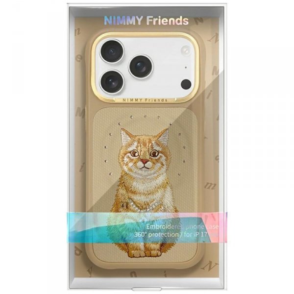 Etui Nimmy Lucky Fashion Cat MagSafe do iPhone 17 Pro brązowy