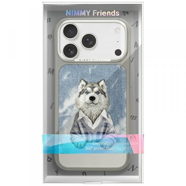 Etui Nimmy Gentle Pets Series Dog        MagSafe do iPhone 17 Pro szary