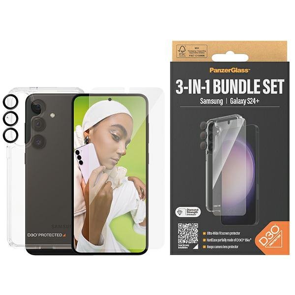 PanzerGlass Bundle 3in1 Sam S24+ S926Hardcase + Screen Protector + Camera Lens B1211+7351