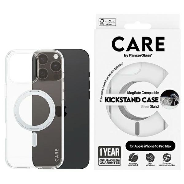 Etui CARE by PanzerGlass Feature         Kickstand Case iPhone 16 Pro Max 6,9&quot; srebrny/silver MagSafe 1328