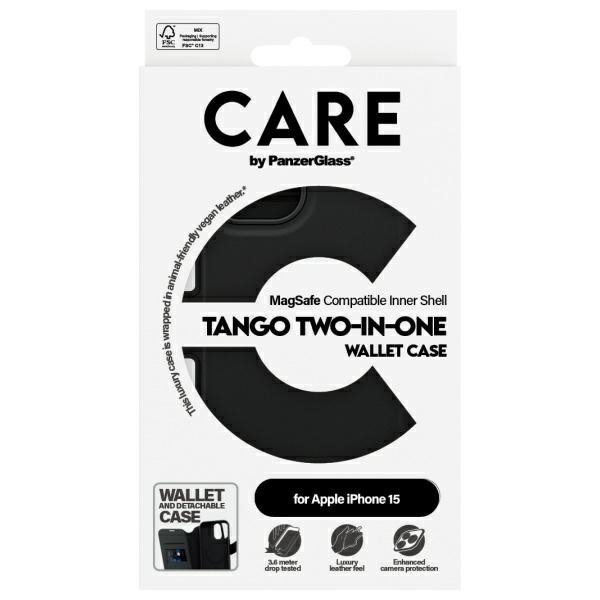 Etui CARE by PanzerGlass Feature Tango   2in1 Wallet iPhone 15 6.1&quot; MagSafe czarny/black 1159
