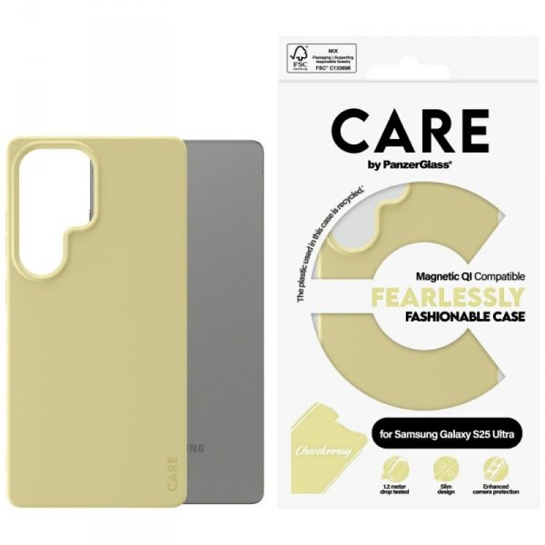 Etui CARE by PanzerGlass Fashion QI do   Samsung Galaxy S25 Ultra chardonnay