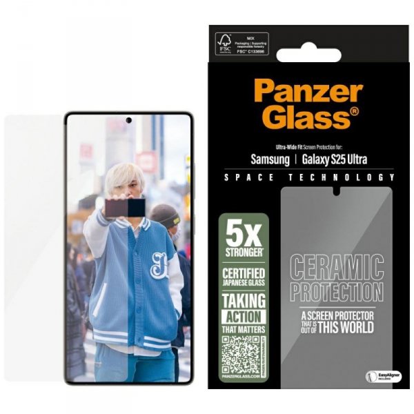 Szkło ceramiczne PanzerGlass Ultra-Wide  Fit do Samsung Galaxy S25 Ultra ceramic