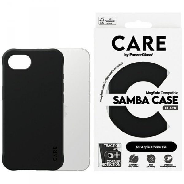 Etui CARE by PanzerGlass Fashion MagSafe do iPhone 16e czarny
