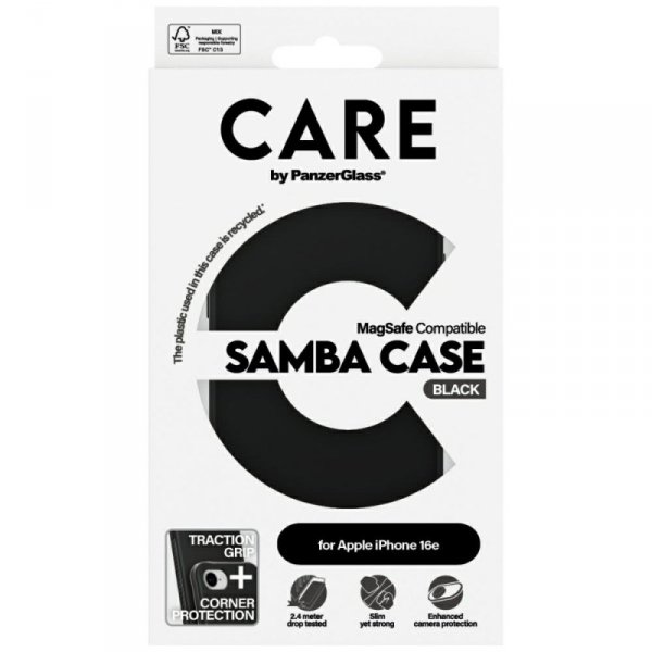 Etui CARE by PanzerGlass Fashion MagSafe do iPhone 16e czarny