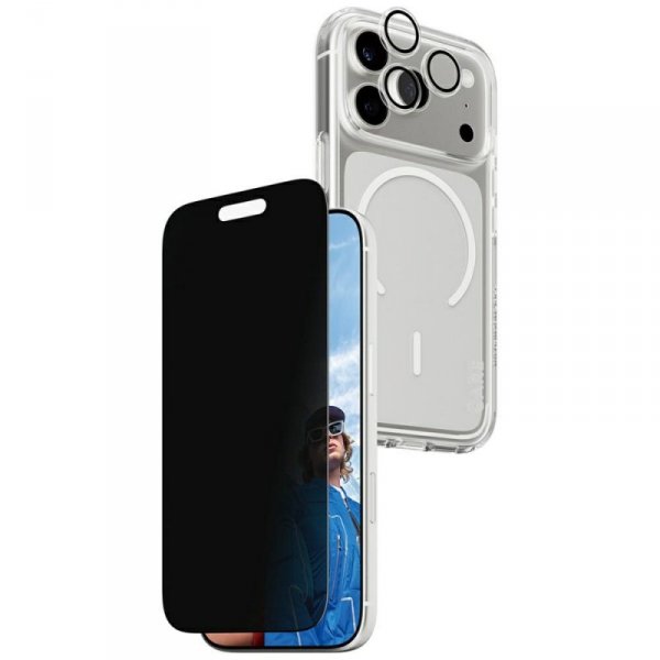 Zestaw ochronny CARE by PanzerGlass      Flagship Privacy 3w1 Etui+Szkło Prywatyzujące+Lens do iPhone 17 Pro