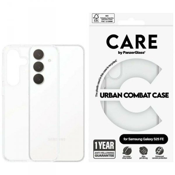 Etui CARE by PanzerGlass Flagship Urban  Combat do Samsung Galaxy S25 FE przezroczysty