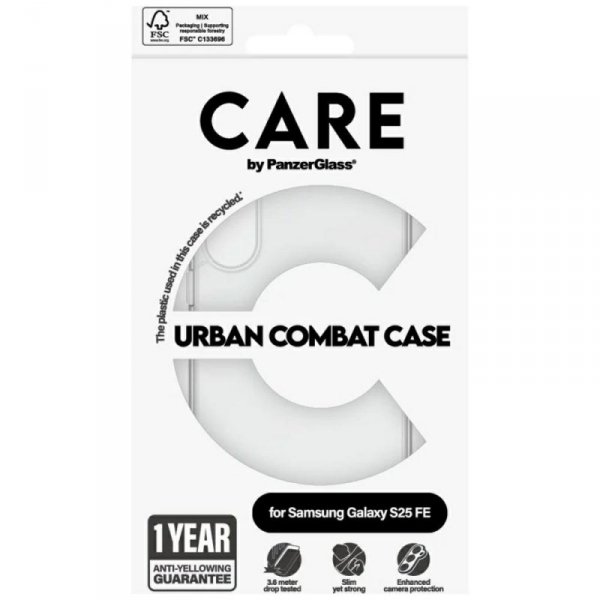 Etui CARE by PanzerGlass Flagship Urban  Combat do Samsung Galaxy S25 FE przezroczysty