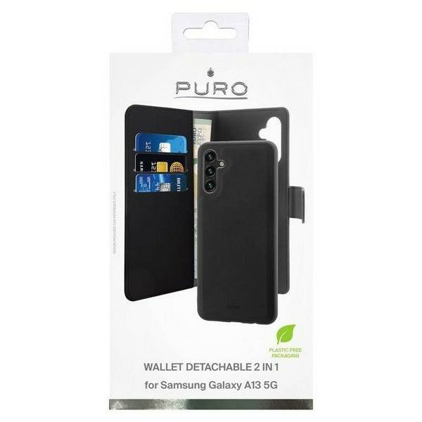 Puro Wallet Detachable Samsung A13 5G A136 2w1 czarne/black SGA13BOOKC3BLK
