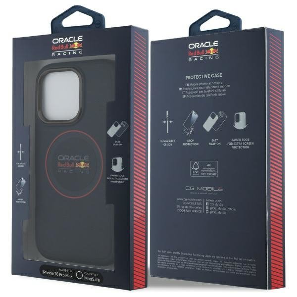 Red Bull RBHMP16X24PUILVR iPhone 16 Pro  Max 6.9&quot; hardcase granatowy/navy Leather Red Ring MagSafe