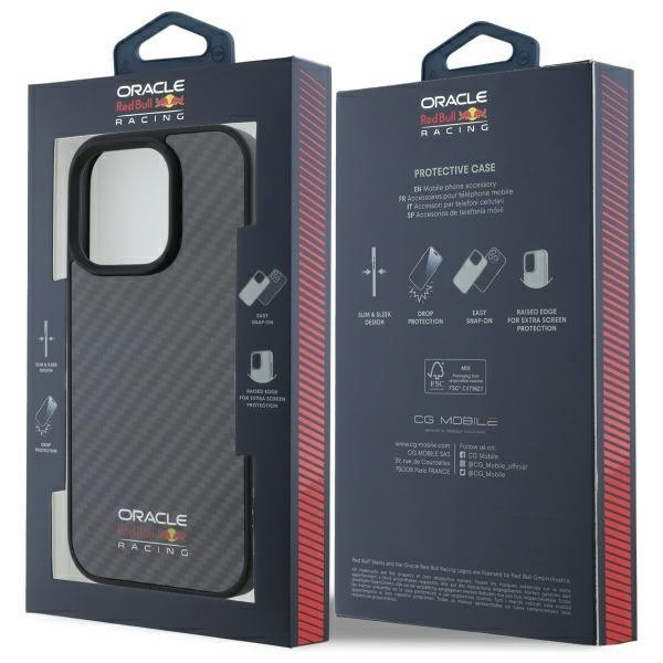 Red Bull RBHMP16L24CFILSK iPhone 16 Pro  6.3&quot; hardcase czarny/black Carbon Fiber Shiny Logo MagSafe