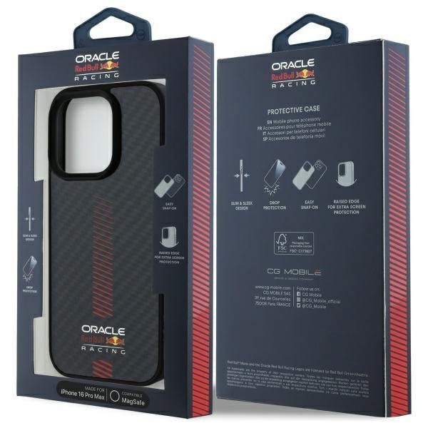 Red Bull RBHMP16X24CFGSMK iPhone 16 Pro  Max 6.9&quot; hardcase czarny/black Carbon Fiber Power Bar MagSafe