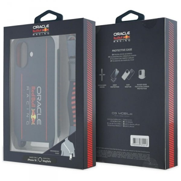 Red Bull RBHMP16S24SISOLRV iPhone 16     6.1" hardcase Silicone Strap and Vertical Logo MagSafe granatowy