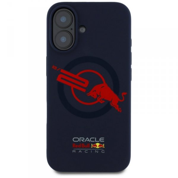 Etui Red Bull HC Silicone ORBR20 Logo    Red Lining do iPhone 16 MagSafe granatowy
