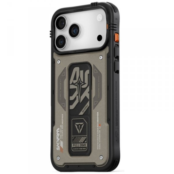 Etui Skinarma Aegis do iPhone 17 Pro Max Magnetic Charging + Grip Stand szary