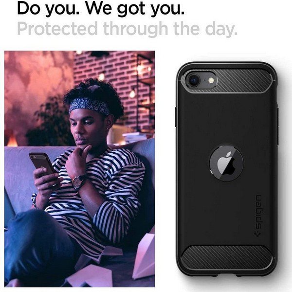 Spigen Rugged Armor iPhone 7/8/SE2020/SE2022 czarny/black ACS00944