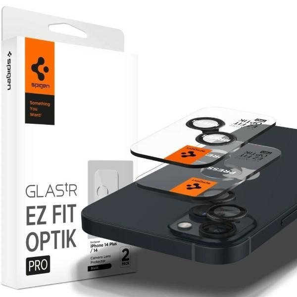 Spigen Optik.Tr Camera iPhone 14/14 Plus /15/15Plus EZ FIT Lens 2szt./2pcs czarny/black AGL05213