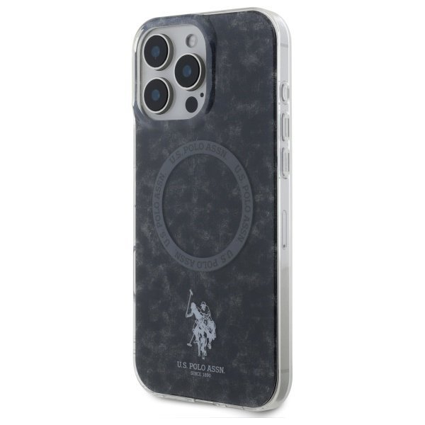 US Polo USHMP16XHOCLDPK iPhone 16Pro Max 6.9&quot; czarny/black IML Ring MagSafe