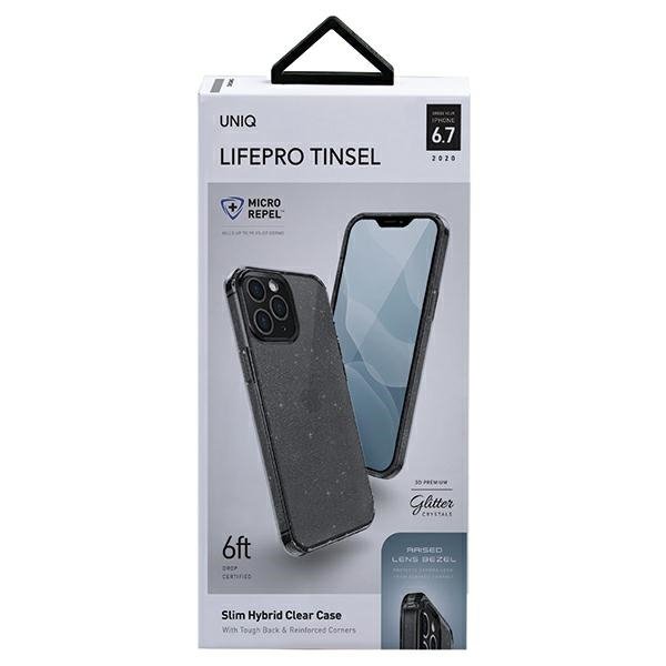 UNIQ etui LifePro Tinsel iPhone 12 Pro Max 6,7&quot; czarny/vapour smoke
